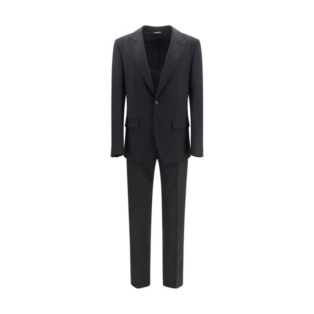 Dolce & Gabbana Black Wool Oves Aries Two-Piece Men's Suit